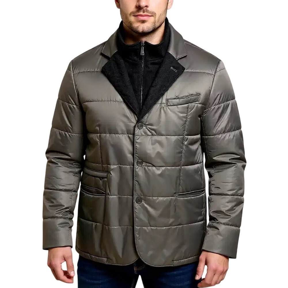 Bugatchi $498 Mens Quilted Blazer Jacket with Removable Bib Grey XXL‎ NWT